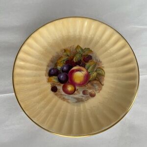 Aynsley Orchard Gold Bone China Fruit Plate Hand Painted England Vintage Trinket